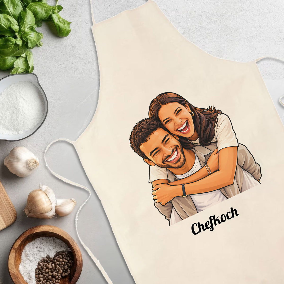 Apron with Caricature & Text