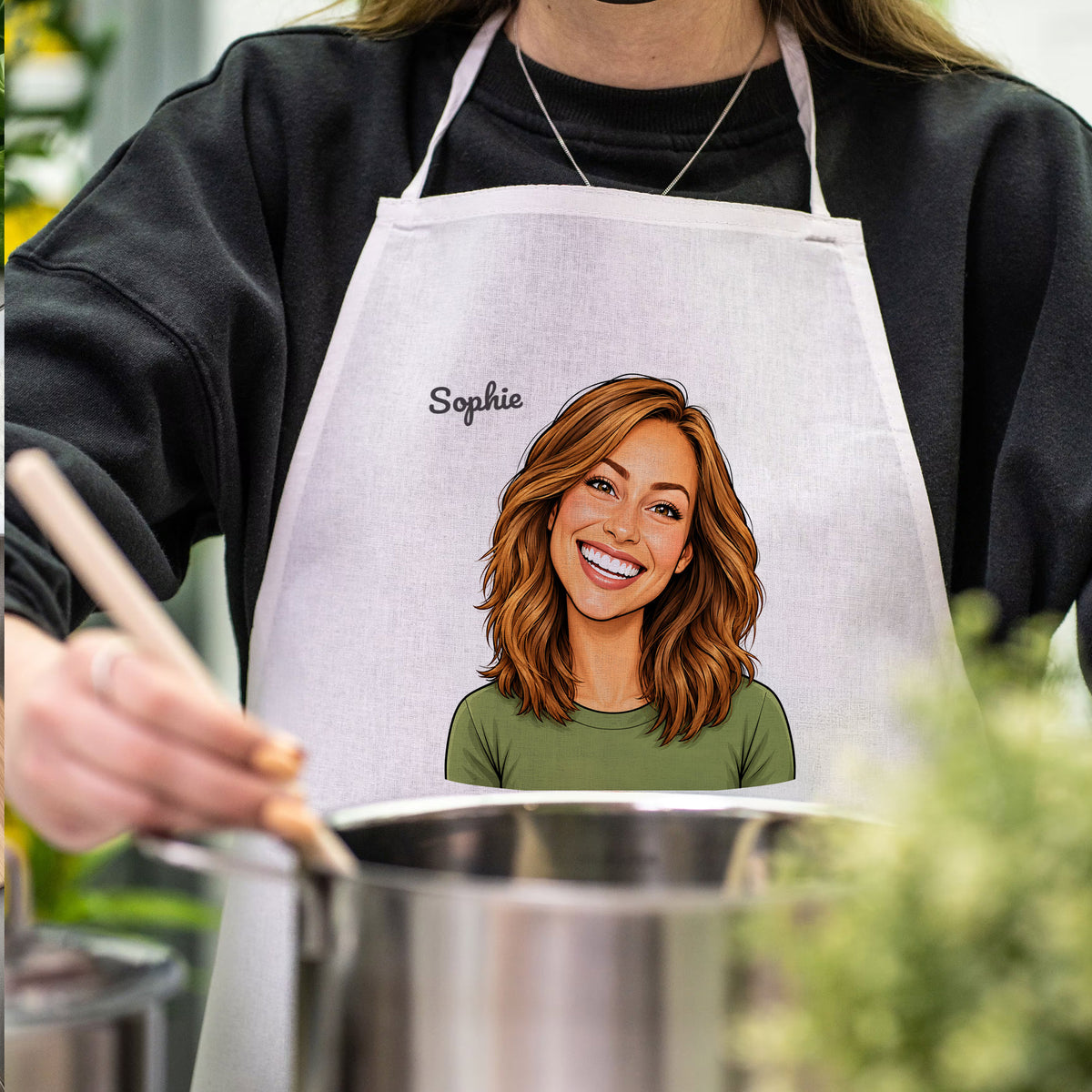 Apron with Caricature & Text